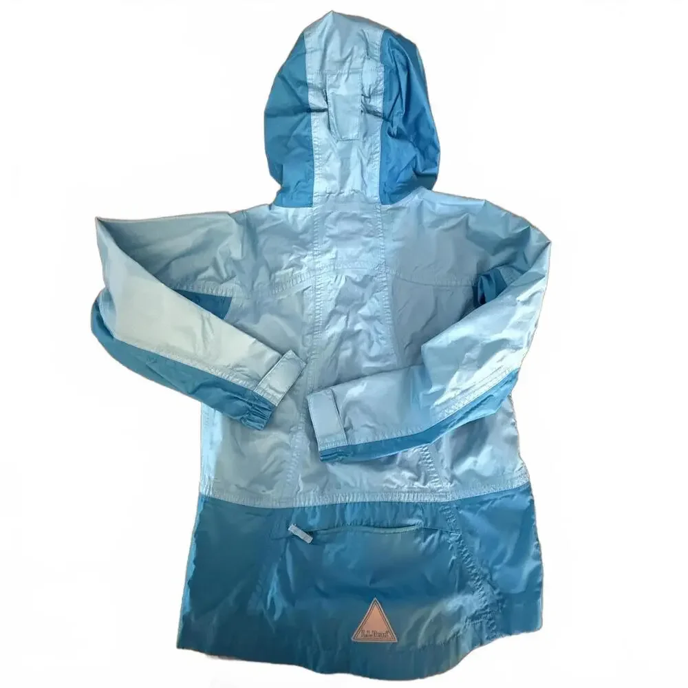 LL BEAN Youth Size Small (8) Blue  Hooded Full Zip‎ Windbreaker/Rain Coat